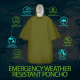 Avarinis Išgyvenimo Poncho Essential Survival Rain Oranžinis