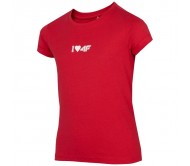 Marškinėliai Mergaitei "4F" Raudoni HJZ22 JTSD005 62S