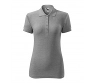 Polo marškinėliai MALFINI Cotton Dark Gray Melange, moteriški