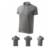 Polo marškinėliai ADLER Cotton Dark Gray Melange, vyriški