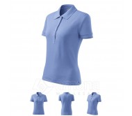 Polo marškinėliai MALFINI Cotton Sky Blue, moteriški