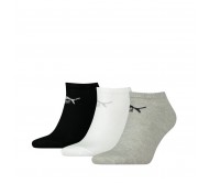 Puma Sneaker Ankle Socks kojinės, pilkos, baltos ir juodos, 3 poros