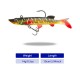 Silikoninis masalas su Jig galvute AsaTsuri T-Tail 3D NaturalPike 10 cm, 14g.