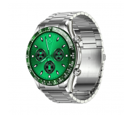 Vyriškas Išmanusis Laikrodis E18 Green-Silver Chrome Metaline Rankena