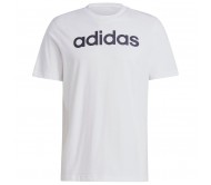 Vyriški adidas Essentials Single Jersey Linear Embroidered Logo marškinėliai, balti