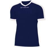 Vyriški Marškinėliai "Givova Revolution Interlock" Tamsiai Mėlyni Ir Balti  MAC04 0403